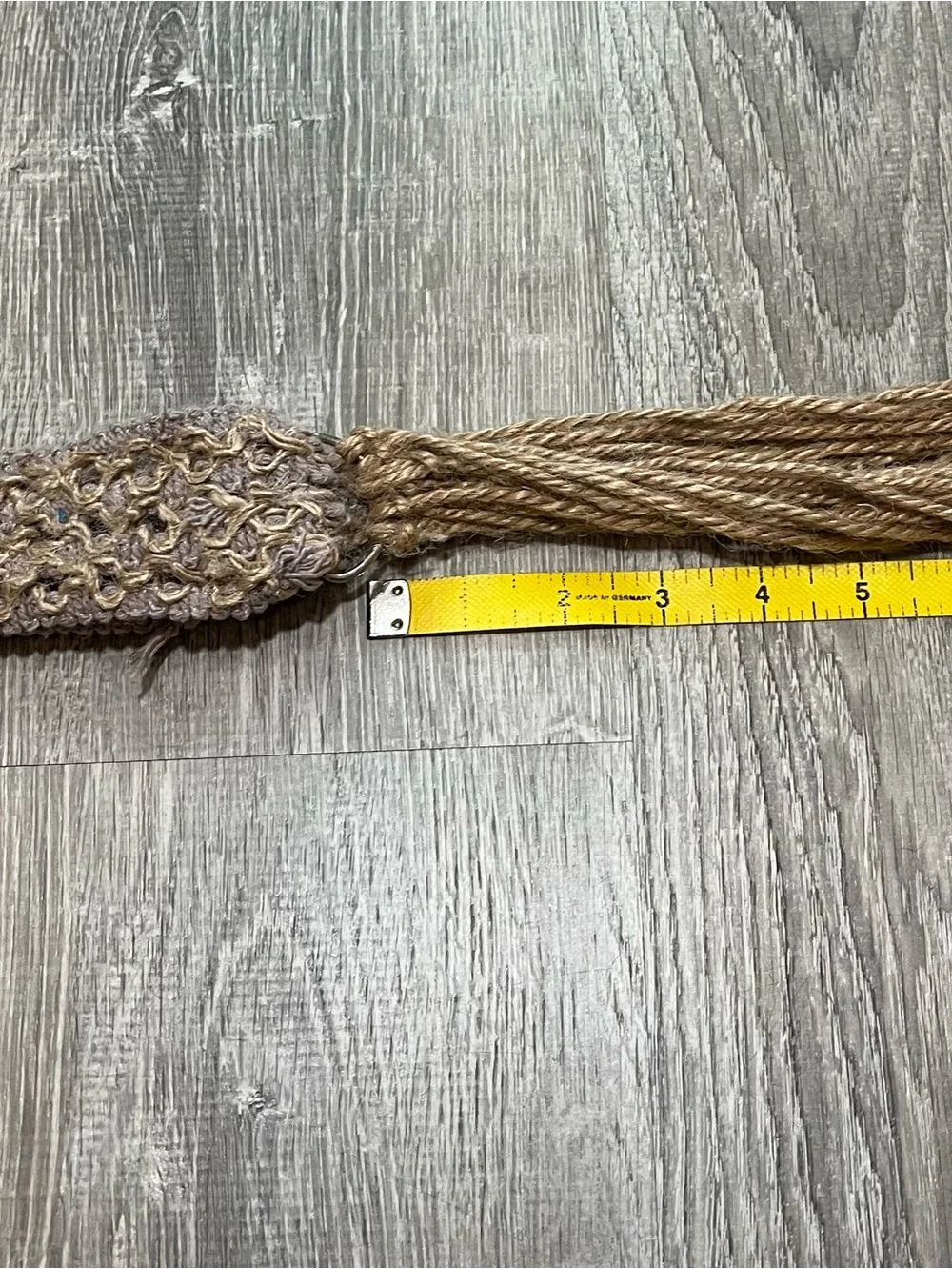 Small Brown and Lilac Purple Macramé Jute Rope Y2K Belt